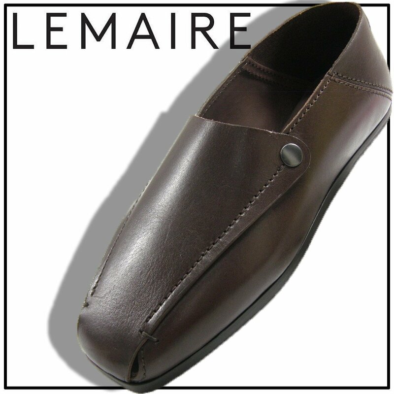 新品 【LEMAIRE / ルメール】FOLDED MULES 本革 レザー スリッポン ローファー 40 定価10万5600円 ★353308 ダークチョコ