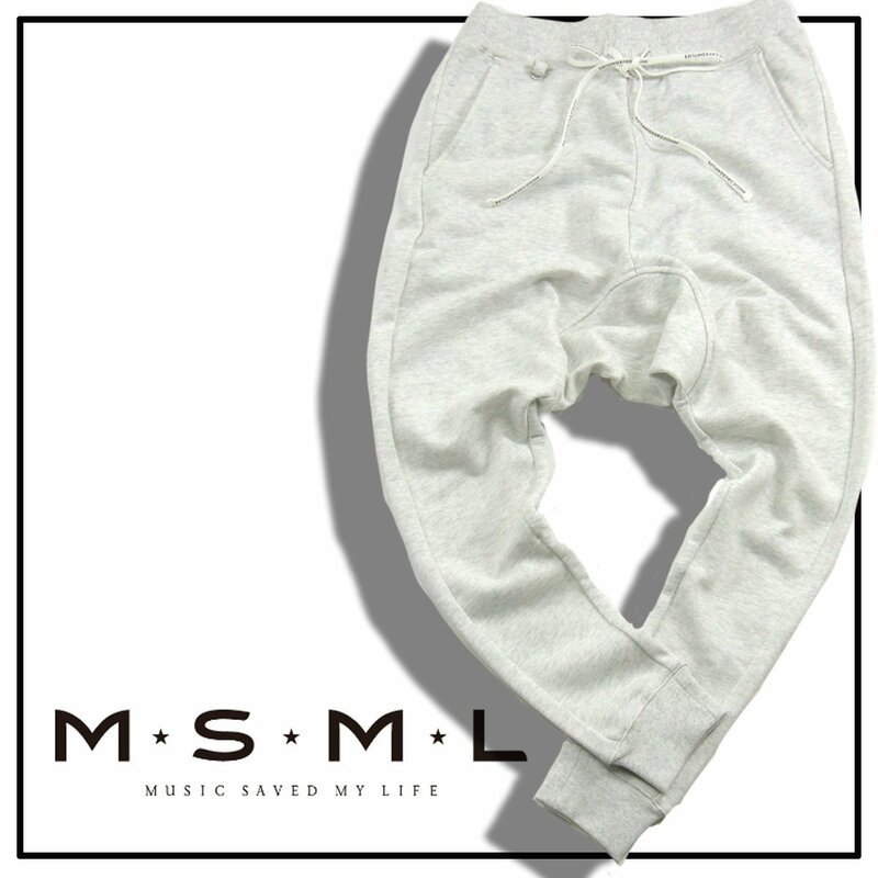 新品 MSML 【スウェット】 サルエル パンツ 定価2万900円 M メランジ ホワイト グレー ★352969 Music Saved My Life SAROUEL SWEAT PANTS