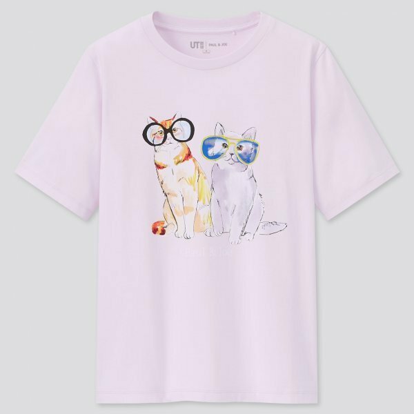 ☆完売☆レア☆新品☆ ポール&ジョー グラフィックTシャツ カットソー 眼鏡メガネ猫UNIQLO M L XL ピンク子猫 めがねネコ 半袖 paul＆joe