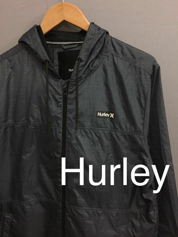 ハーレー Hurley サーファー ウィンド ジャケット 長袖 フード ジップ グレー メンズ Mサイズ !●&