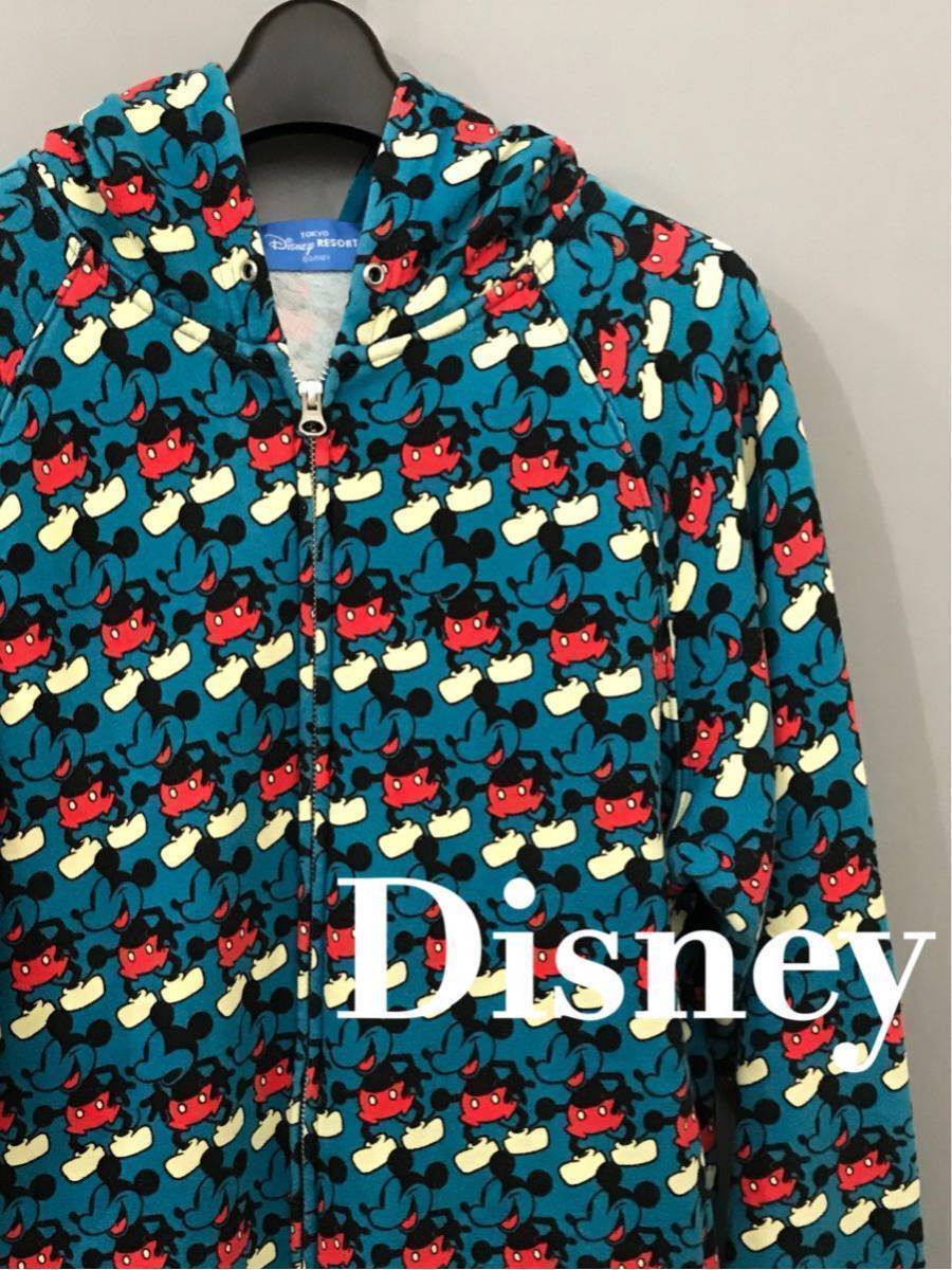 ディズニー disney パーカー メンズ 長袖 Mサイズ ミッキーマウス Mickey Mouse オリエンタルランド ディズニーランド シー！□&