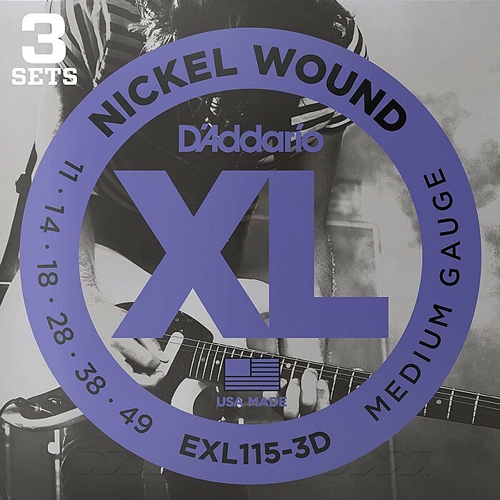3セットパック D'Addario EXL115-3D Nickel Wound 011-049 ダダリオ エレキギター弦