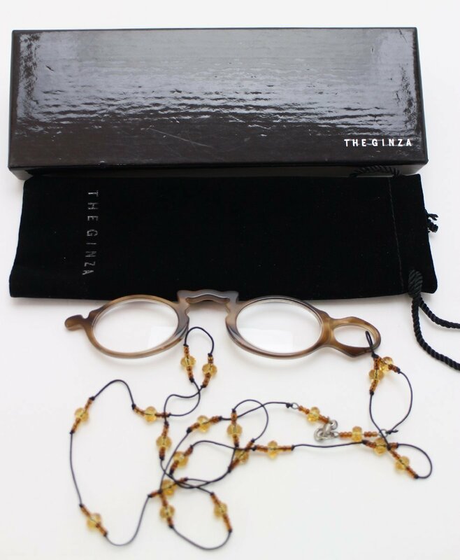 THE GINZA ザ ギンザ めがね型 ルーペ メガネ ネックレス 拡大鏡 保存袋付