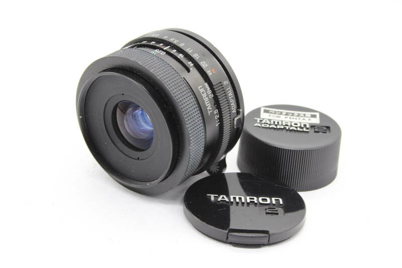 【返品保証】 タムロン Tamron 28mm F2.5 Adaptall 2 Pentax M42マウント 前後キャップ付き レンズ s925