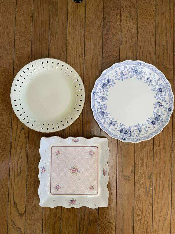 ジバンシー GIVENCHY ナルミ NARUMI パーティセット ケーキ皿 大皿2枚セット 洋食器 日本製 丸い皿2個セット