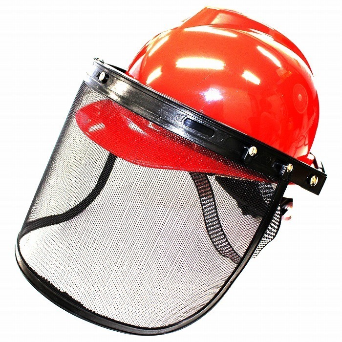 草刈り 芝刈り チェーンソー メッシュゴーグル ヘルメット 顔面 頭部 保護 フェイスプロテクター 安全 対策 草刈り機 林業