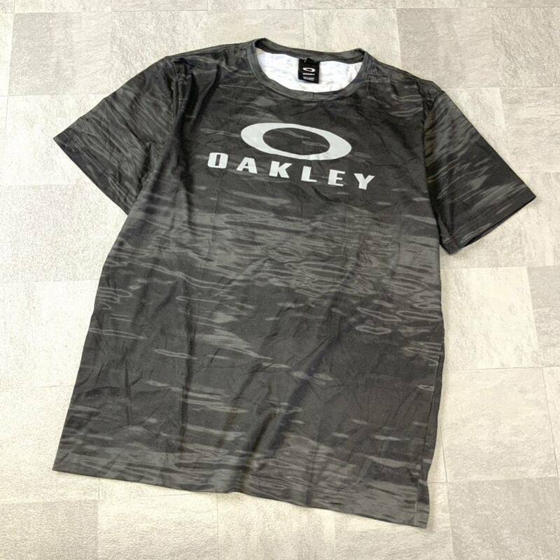 良品 OAKLEY オークリー ビッグロゴ 半袖 tシャツ メンズ XLサイズ ブラック 旧ロゴ オークリーTシャツ ゴルフ golf
