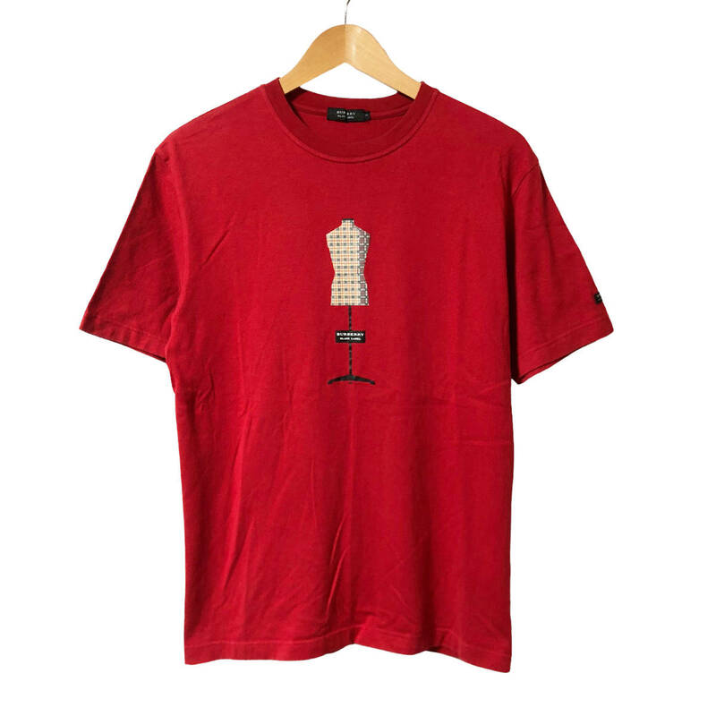 BURBERRY BLACK LABEL バーバリーブラックレーベル Tシャツ トルソー柄 ノバチェック ロゴ 3 赤 半袖 メンズ A20