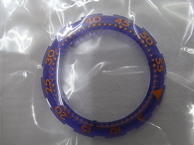 絶版当時物新品未使用品!! SWATCH PARTS SCUBA 200 Bezel / Purple / Orange / スウォッチ スクーバ200用 ベゼルパーツ / パープルO / ＃1