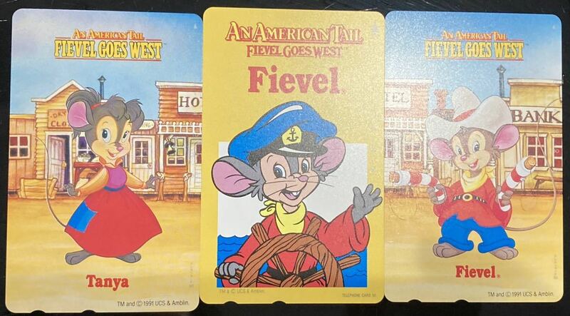 【未使用】AN AMERICAN TAIL Fievelテレカ テレフォンカード テレホンカード 50度数 3枚