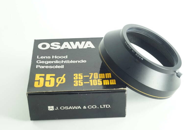 RBGF10『送料無料 とてもキレイ』希少品 OSAWA 35-70mm 35-105mm用 大沢商会 フィルター径55mm 金属製 レンズフード