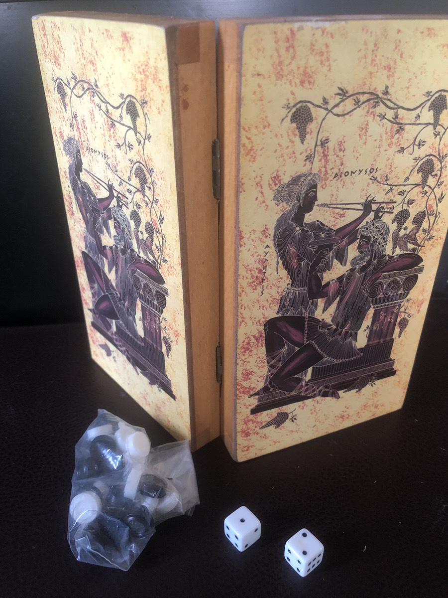 【ポケットボードゲーム】バックギャモン　中古　Backgammon 木製　トラベル【23/09 RD1】
