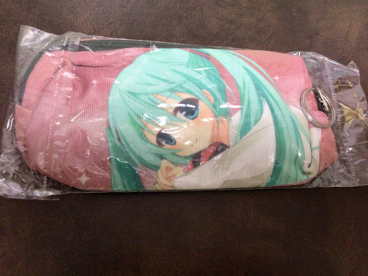 ⑤③、布①新品★初音ミク? チャック付き ペンケース 非売品 ゲームセンター景品