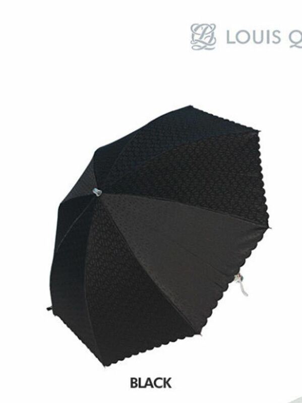 LOUIS QUATORZE/シンプル/フリル/日傘/ブラック/折りたたみ傘
