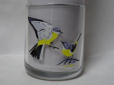 日本の鳥グラス キセキレイ SUNTORY OLD 保管品