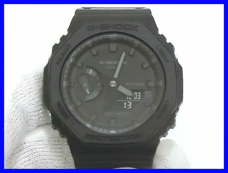 2309★F-1219★稼働品！CASIO G-SHOCK GA-2100 腕時計 クォーツ カーボンコアガード ブラック カシオ ジーショック　中古