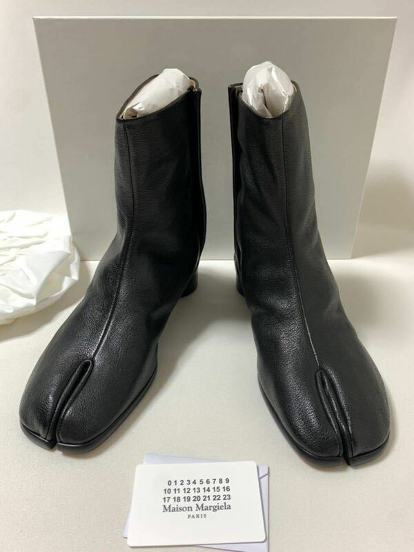 新品《 Maison Margiela メゾン・マルジェラ 》 Tabi アンクル ブーツ 43 28cm 足袋 レザー ブラック BLACK タビ ブーツ 3cm ヒール