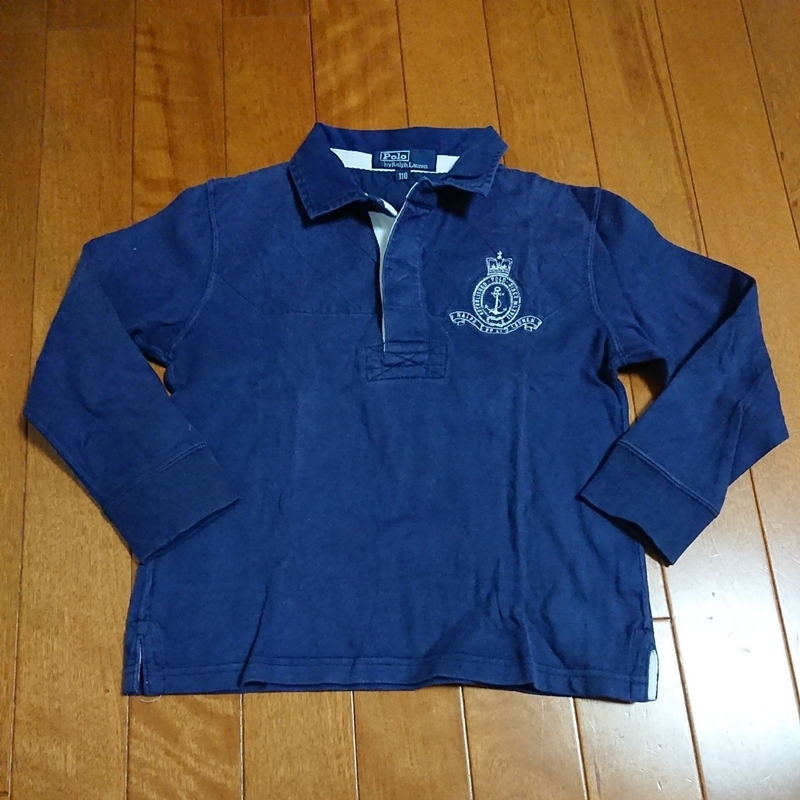 RALPH LAURENラルフローレン長袖ラガーシャツ(紺)size110