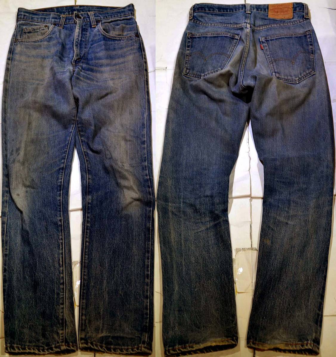 v635/LEVIS505 66前期 レア赤耳付き！ヴィンテージ☆色落ち抜群 16刻印！