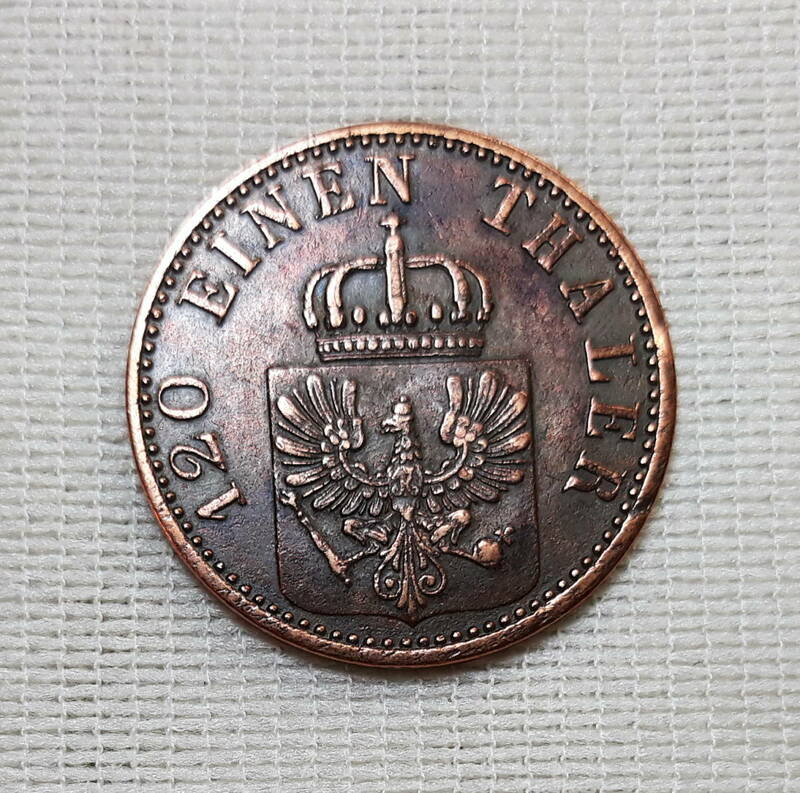 ドイツ 1867年 3ペニヒ硬貨 約24mm ◆q-12