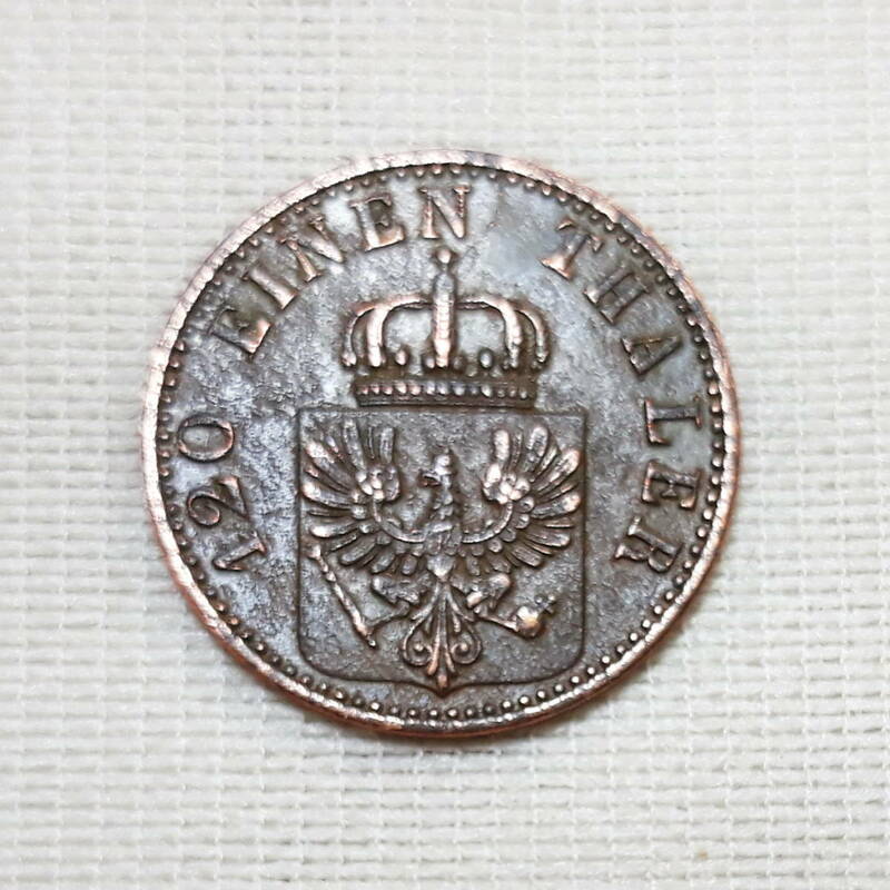 ドイツ 1867年 3ペニヒ硬貨 約24mm ◆q-13