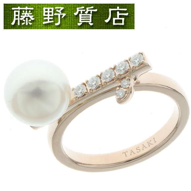 （新品仕上げ済）タサキ TASAKI 田崎 クーゲル パール ダイヤ リング 指輪 約12号 K18 PG × パール × ダイヤ RPI-4693-18KSG 8583