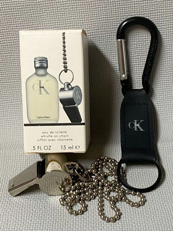 cK 　カルバンクライン◆キーホルダー　ストラップリング　◆ホイッスル　笛　◆未使用　香水の付属品　お宝　コレクション 　珍品