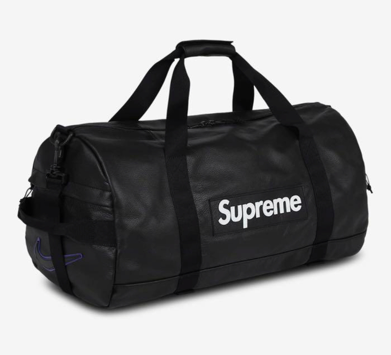 正規品 シュプリーム ダッフルバッグ Supreme ×NIKE ナイキコラボ ボストンバッグ レザー ブラック ドラムバッグ Leather Duffle Bag