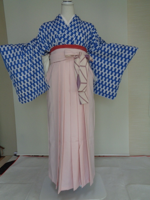 卒業式 袴 矢絣模様の着物 半幅帯 身長155ｃｍ～165ｃｍ
