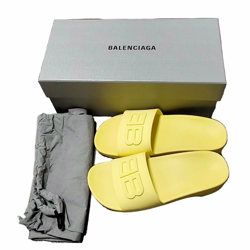 ◆中古品◆BALENCIAGA バレンシアガ レディス サンダル プールbb イエロー系 サイズ：37 R48838NC