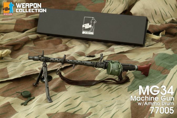 【 銃器 】1/6ドールパーツ：DRAGON製：WWII ドイツ軍 MG34機関銃セット（豪華化粧箱入り）
