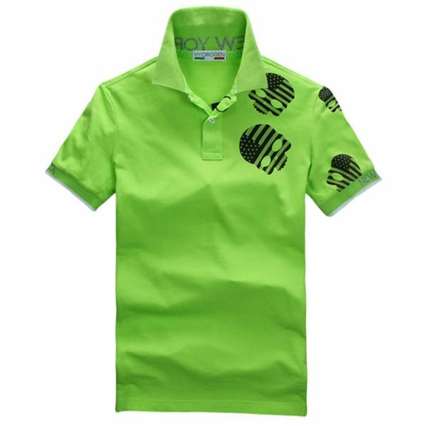 新品◆【格好いい】【通気品】メンズポロシャツHYDROGENハイドロゲン半袖Tシャツグリーン・XL