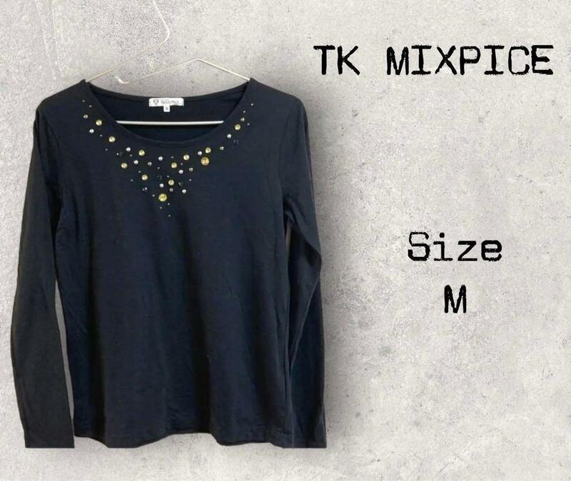 6a143 TK MIXPICE レディースシャツ　ジュエリーシャツ