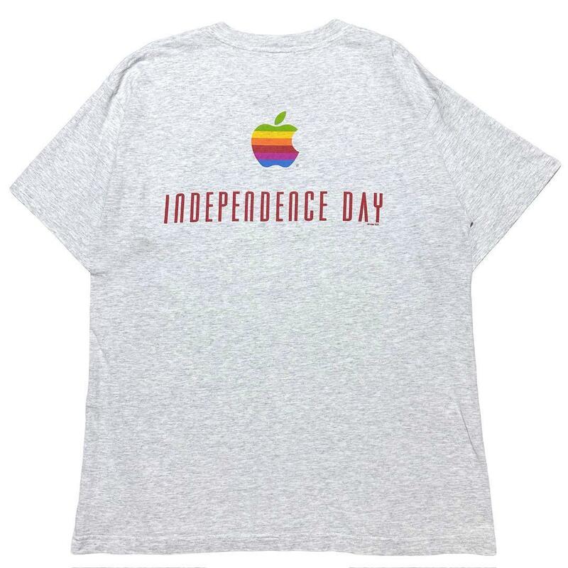 【90s】米国製　Independence Day　APPLE 　Tシャツ　映画　ムービープロモ　コラボ　1996コピーライト