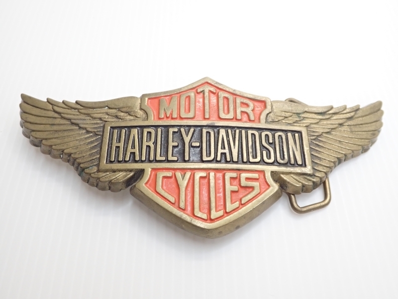 X191　ベルト バックル ウイングデザイン 大きめサイズ ハーレーダビッドソン HARLEY DAVIDSON MOTOR CYCLES Vintage buckle