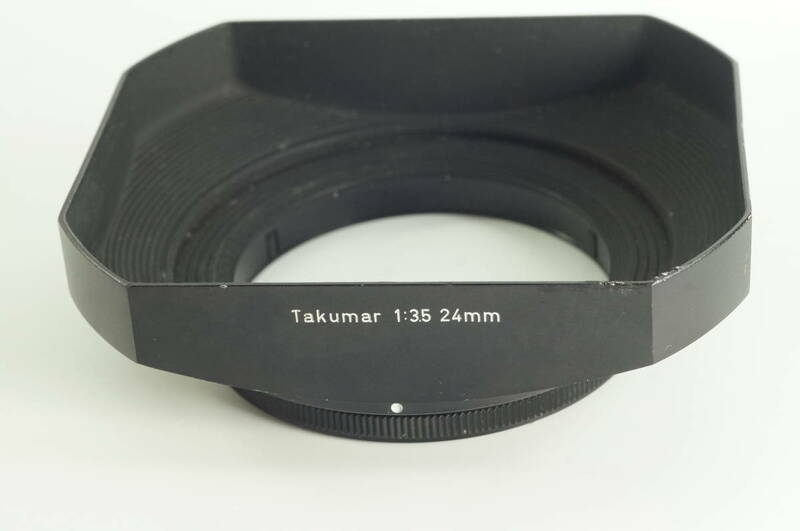 358『送料無料 並品』ASAHI PENTAX TAKUMAR 24mm F3.5 （フィルター径58mm 鏡筒先端径60mm）アサヒ ペンタックス 金属製角型 レンズフード