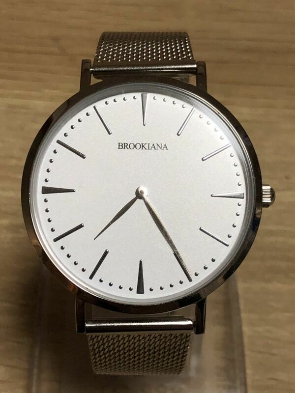 【ユ】BROOKIANA シルバー BA3102 腕時計 箱付き