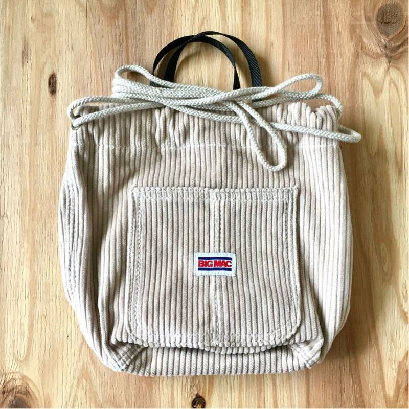 新品同様 BIG MAC FREAK'S STORE Corduroy Drawstring bag ビックマック フリークスストア別注 巾着バッグ 手提げバッグ 限定モデル 太畝