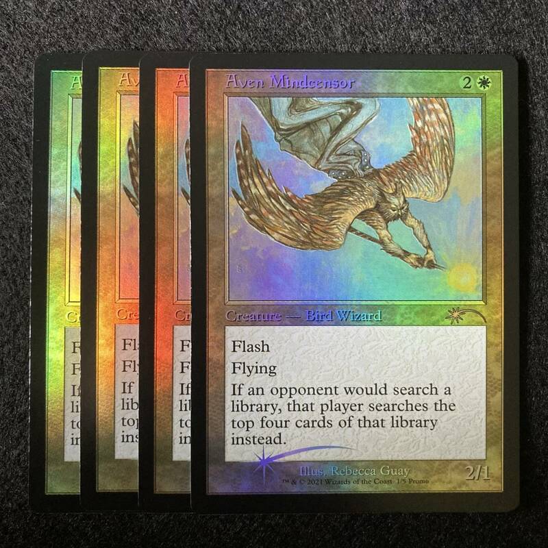 即決】MTG プロモ　 旧枠英語　foil エイヴンの思考検閲者　Aven Mindcensor 4枚セット