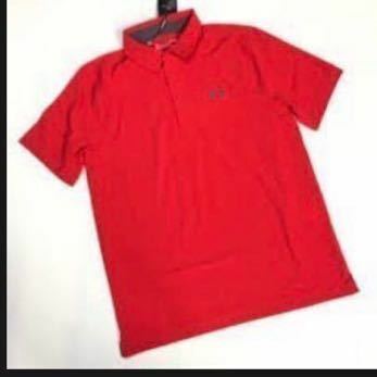 UNDERARMOR アンダーアーマー プレイオフ ベント ウーブン ポロシャツ 赤灰 1310814サイズM