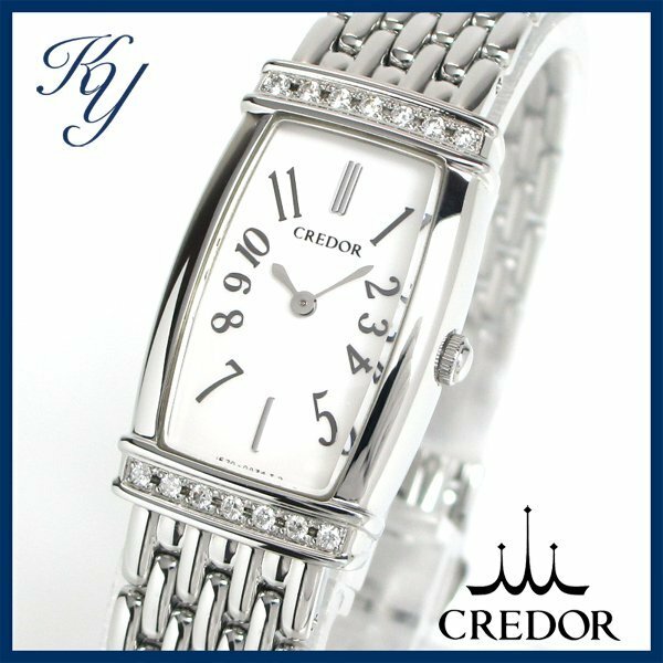 83 3ヶ月保証付き 磨き済み 美品 本物 SEIKO CREDOR セイコー クレドール 1E70-0AT0 ダイヤ レディース 時計