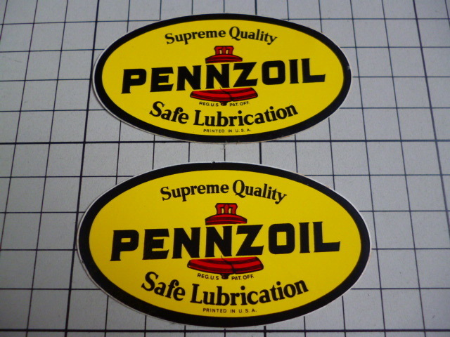 正規品 PENNZOIL ステッカー 2枚 当時物 です(77×43mm) ペンゾイル ペンズオイル