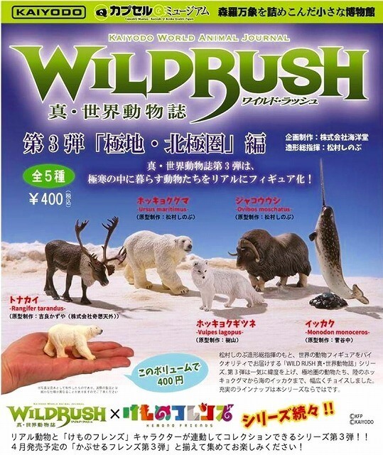 海洋堂 WILD RUSH 真・世界動物誌 vol.3 極地・北極圏編 全5種セット　ワイルド・ラッシュ 　ガチャ ガシャポン 　コレクション　