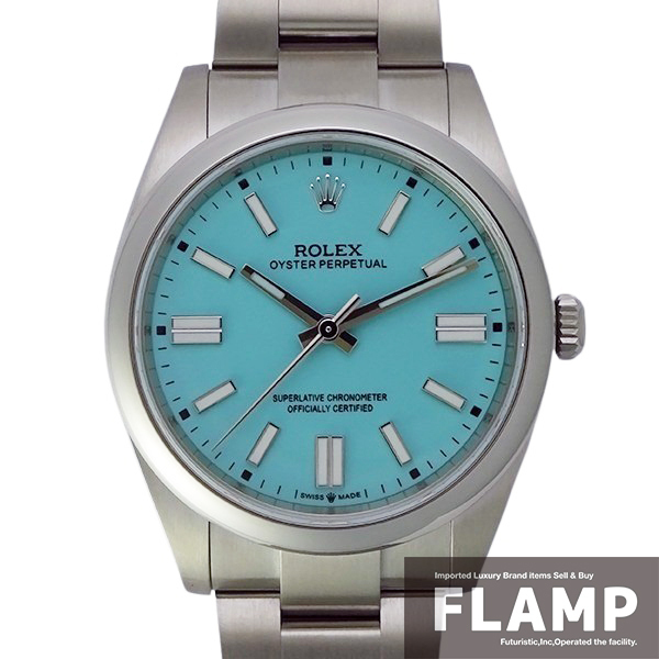 ROLEX ロレックス オイスターパーペチュアル 41 124300 ターコイズ ブルー カスタム リダン メンズ 腕時計【美品中古】