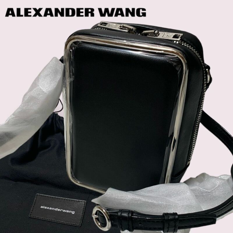 未使用 Alexander Wang アレキサンダーワン 本革 レザー クロスボディ ミニショルダーバッグ 黒 ブラック レディース