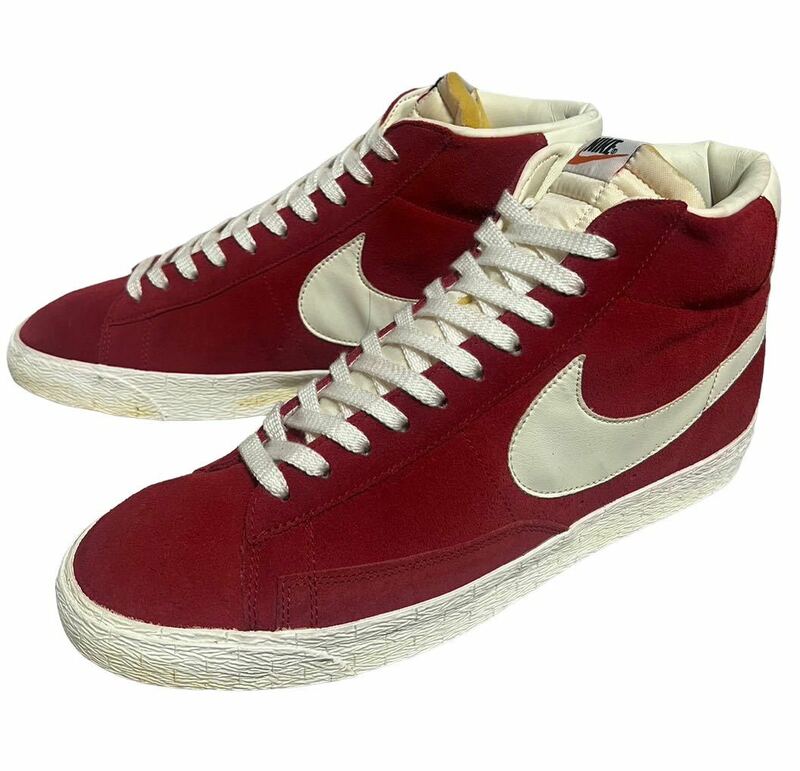 10年 NIKE BLAZER HI SUEDE VNTG VARSITY RED ブレザー ハイ ビンテージ加工 赤スエード US12 30㎝