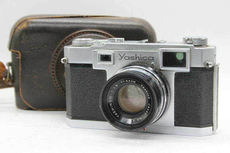 【訳あり品】 ヤシカ Yashica 35 Yashinon 4.5cm F1.9 ケース付き レンジファインダー カメラ s1585