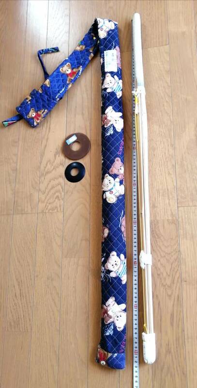 中古美品　希少 九櫻kusakura 子供用30 92ｃｍ 竹刀/竹刀鍔/鍔止め/手作り袋付き（ミスターベアーズ柄)のセットです。