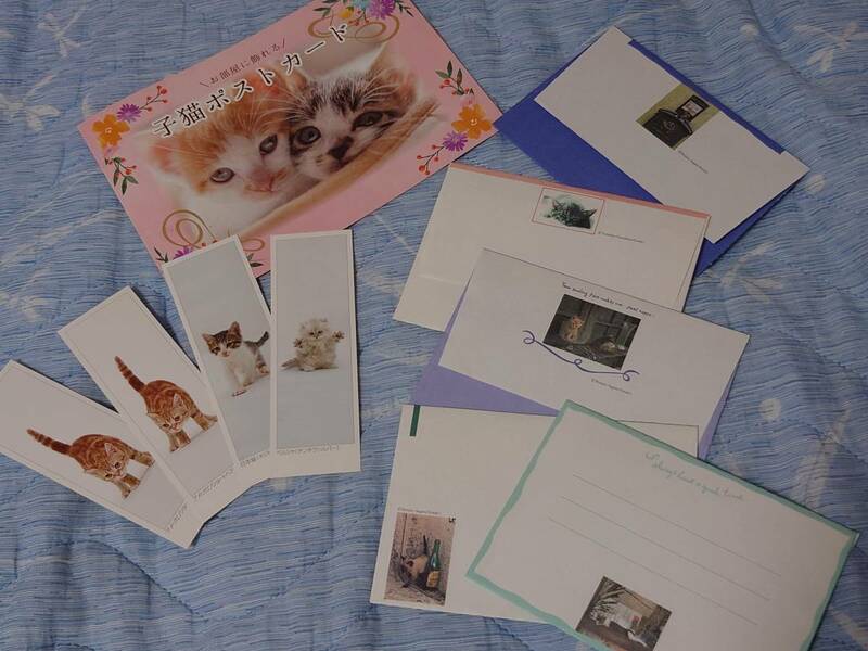 猫ちゃん♪ポストカード＆しおり＆封筒セット♪
