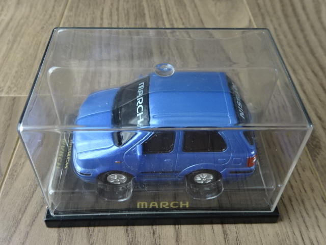 プルバックカー ミニカー ニッサン マーチ ブルーメタリックカラー 2代目 K11型系 NISSAN MARCH pull back car Toy Miniature